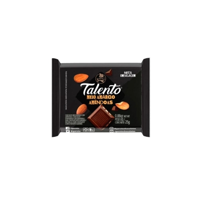 CHOCOLATE TALENTO MINI MEIO AMARGO 25 G GAROTO 15 UND