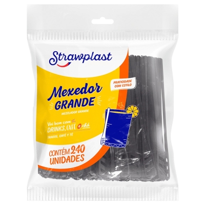 MEXEDOR GRANDE CAFE/DRINKS PRETO STRAWPLAST 240 UND