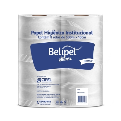 PAPEL HIG ROLAO INSTITUCIONAL BELIPEL SILVER 8X300 MTS
