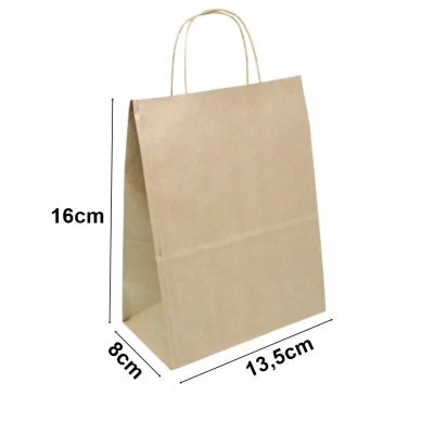 SACO PAPEL KRAFT 13,5X16X8 CM LC EMBALAGENS 10 UND