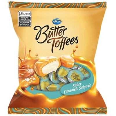 BALA BUTTER TOFFEES CARAMELO SALGADO ARCOR 500 G