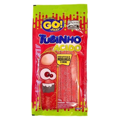 GULOSEIMA GO JELLY TUBO MORANGO ACIDO RICLAN 70 G