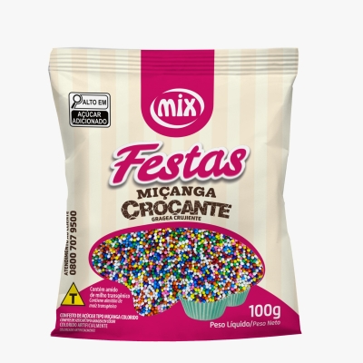 CONFEITO MICANGA COLORIDA 8 CORES MIX 100 G