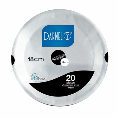 PRATO ISOPOR RASO 18 CM DARNEL 20 UND