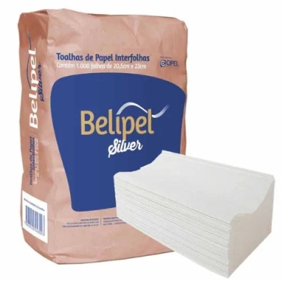 TOALHA DE PAPEL BELIPEL SILVER 20,5 X20 CM 1000 UND