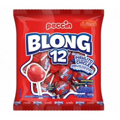 PIRULITO BLONG 12 MORANGO PECCIN 50 UND