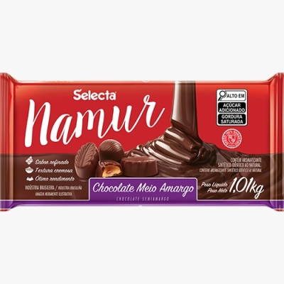 CHOCOLATE NAMUR BARRA MEIO AMARGO SELECTA 1,01 KG