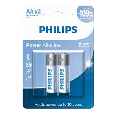 PILHA PHILIPS ALCALINA AA2 02 UND