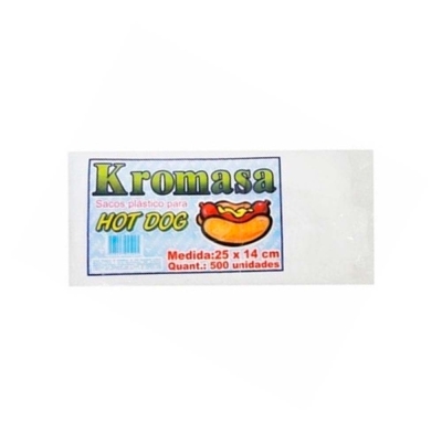 SACO PLASTICO HOT DOG 25X14 CM KROMASA 500 UND