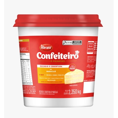 COBERT E RECHEIO CONFEITEIRO MARACUJA BALDE HARALD 2,35 KG