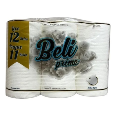 PAPEL HIG BELI PRIME FD 100% CELULOSE 30 MTS CIPEL 12 UND