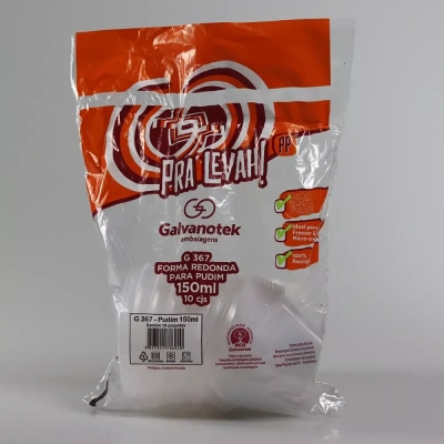G367 FORMA PUDIM PEQUENA C/ TAMPA 150 ML CAIXA GALVANOTEK 120 UND