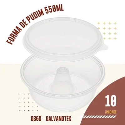 G368/SF FORMA PUDIM M C/ TAMPA 550 ML GALVANOTEK 10 UND