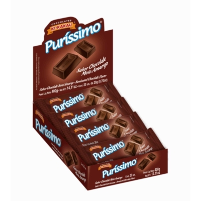 CHOCOLATE PURISSIMO KIDS 20 G MEIO AMARGO KI-KAKAU 20 UND