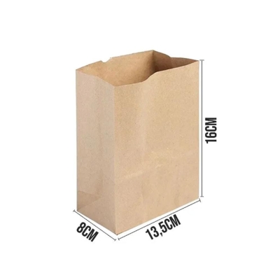 SACO PAPEL KRAFT 13,5X16X8 CM LC EMBALAGENS 50 UND