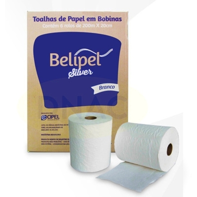 TOALHA DE PAPEL BOBINA BELIPEL SILVER 6X20X200 MTS CIPEL