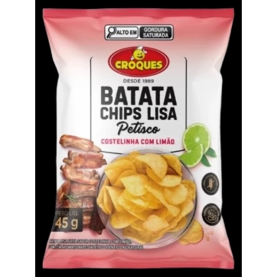 BATATA CHIPS PETISCO CROQUES COSTELINHA COM LIMAO 45 G