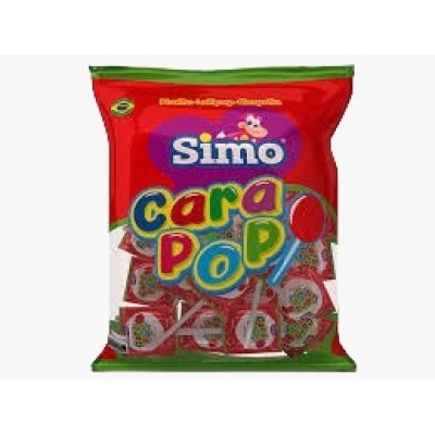 PIRULITO CARAPOP MORANGO 400 G SIMO 50 UND