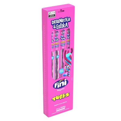 FINI TUBES GIGANTE DESENROLA E ESTIKA TUTTI FRUTTI PINTA LINGUA 27 G 24 UND