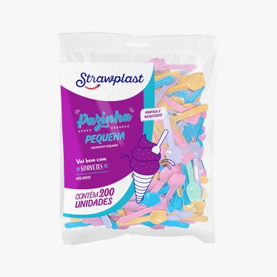 PAZINHA DE SORVETE SORTIDA CANDY STRAWPLAST 500 UND