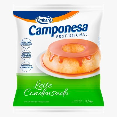 LEITE CONDENSADO SEMIDESNATADO BAG CAMPONESA 2,5 KG