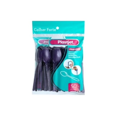 COLHER DESC LONGA FORTE ACAI ROXA PLASTJET 50 UND