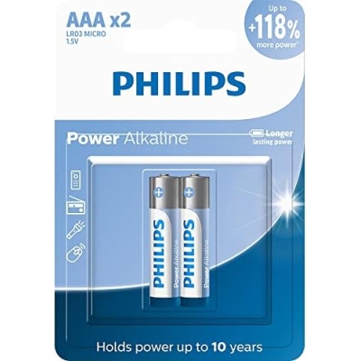 PILHA PHILIPS ALCALINA AAA2 02 UND